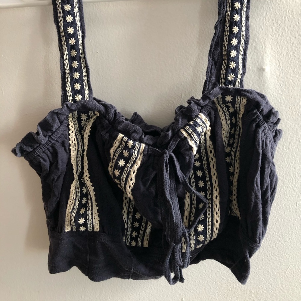 Free people lace detail square neck tank top - Picture 1 of 4